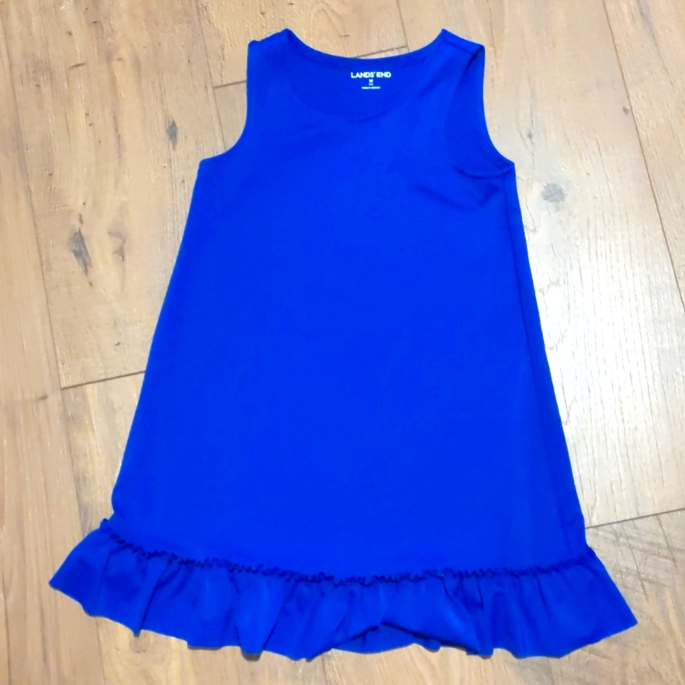 NEW! Lands End Girls Swim Coverup Dress in Royal Indigo with UPF, size M (5/6)